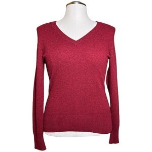 Cynthia Vincent Maroon Cashmere Spring Sweater